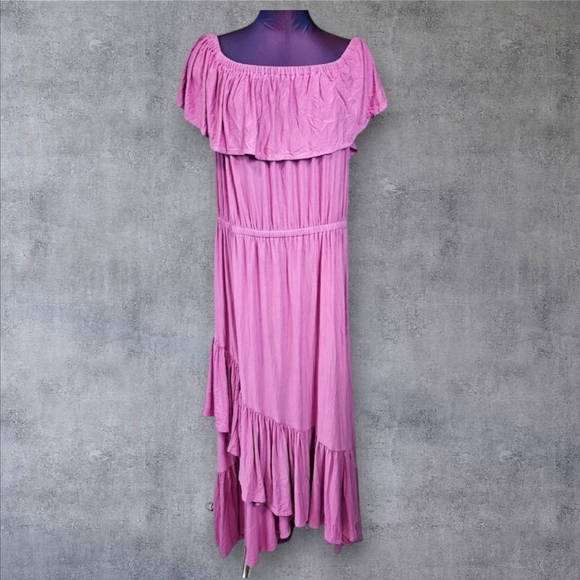Lane Bryant Orchid Off-the-Shoulder Ruffle Maxi Dress Size 18/20 Women's - Picture 1 of 8